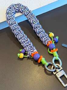 1pc Handmade Phone Lanyard, Crossbody Chain Strap - Multicolor - View 13