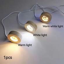 1pc LED Wooden Display Stand, 3D Crystal Glass Resin Art Display Rack, Aroma Diffuser Decor, Warm Light, White Light, Warm White Light, RGB Color Lighting Modes, Desktop & Room Decorative Art, Glowing Night Light, Creative Holiday Gift Ambient Lamp, USB Powered Desk Lamp - Multicolor - View 23