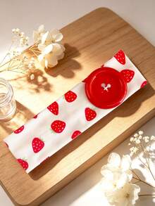 1 pieza Nuevo Diadema elástica deportiva con estampado hecho a mano de corazón, lazo, fresa y flor, adecuada para uso diario, festivales, fiestas, fitness, accesorio de moda para el cabello, regalo para vacaciones - Multicolor - Ver 3