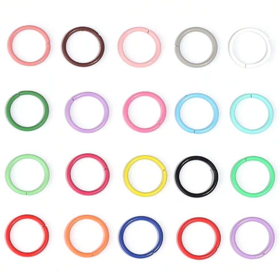 50pcs Iron Colored Closed Jump Rings, Macaroon Color Open Rings, Handmade Jewelry Accessories Flat Open Connectors, DIY Jewelry Making Linking Rings