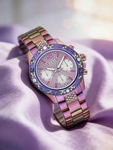 GUESS Women's Majesty 40mm Rainbow Stainless Steel Crystal Multi-Function Watch With Original Box GW0771L4 - Multicolor - View 2