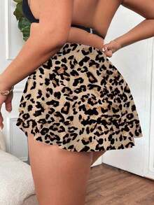 Falda de baño de unicolor para mujer de talla grande, adecuada para vacaciones de verano - Multicolor - Ver 2