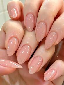 Bộ 24 móng giả hình hạnh nhân, thích hợp cho tiệc tùng, hẹn hò, Giáng sinh, Lễ tình nhân, lý tưởng cho phụ nữ và các cô gái, bao gồm 1 dũa móng và 1 gel dán. - Nhiều màu - Xem 7