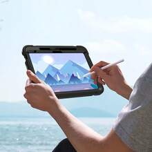 适用于 iPad A16 11 英寸/9/8/7 英寸/10.2 英寸/Galaxy Tab A11 Plus/A9 Plus 的保护套，带可调节支架，防震 - 黑色 - 查看 5
