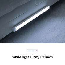 1/4個USB充電式感應夜燈，暖光/白光，櫥櫃照明，室內充電感應燈，磁吸式可調光衣櫥燈，無線安裝於櫥櫃下方，適用於廚房、樓梯和走廊檯面照明，適用於房間、廚房、衣櫥、走廊、櫥櫃、走廊、酒櫃、衣櫥、客廳，萬聖節和感恩節氛圍裝飾 - 白色 - 查看 13