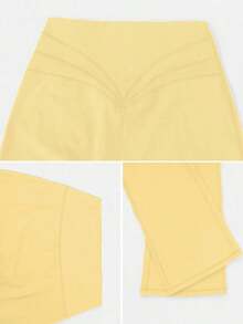 2026 Sodalemon Women's Black Slim Fit Flared Yoga Sweatpants For Spring - 黃色 - 查看 8
