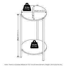 Besi 2-Tier Modern Tall Round Side End Table With Sturdy Metal Legs, Marble White - Đá cẩm thạch trắng - Xem 7