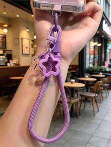 Premium Sleek Phone Wrist Lanyard With Metal Clip, Star Charm & Cute Bell, Stylish Durable Heavy-Duty Phone Wristlets For Women, Students & Office Ladies, Vibrant Colorful Aesthetic Braided Strap, Ergonomic Secure Hand Strap To Hold Cellphone & Electronic Devices , Universal Phone Tether System, Anti-Lost Anti-Drop & Anti-Theft Anti-Snatch Design To Prevent Loss & Robbery, Cute Phone Charms For Best Friend Gifts, Holiday Party, Summer Outfits, Backpack & Wallet Decor, Ideal For Daily - Multicolor - View 3