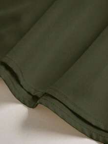 Falda plisada casual para mujer, versátil para primavera y otoño - Verde militar - Ver 7