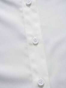 Camisa de mujer casual de manga larga a rayas con un solo abotonado - Blanco 2 - Ver 7