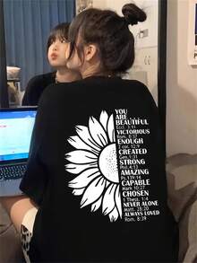 Camiseta Básica Casual de Manga Corta para Mujer, Holgada y Versátil - Blanco - Ver 7