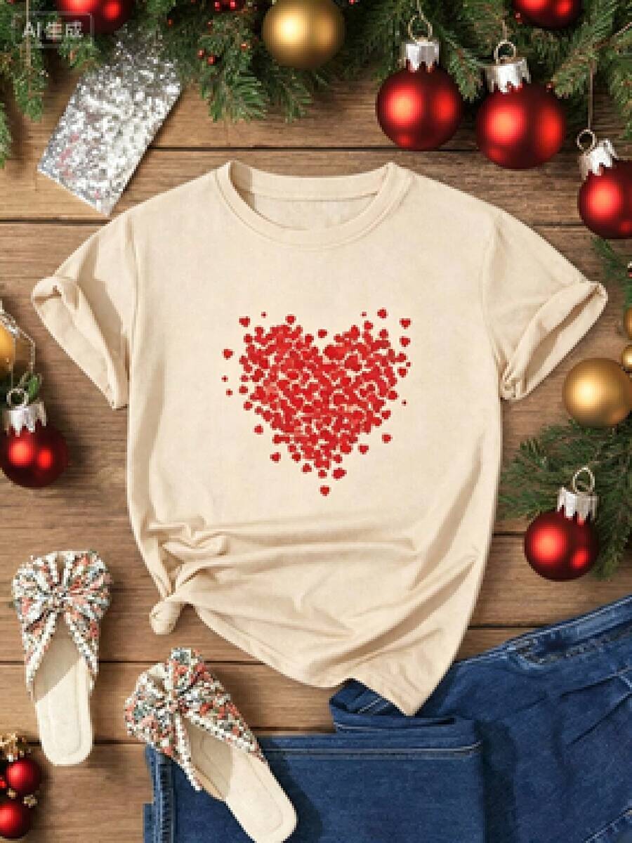 Camisetas estampadas de cuello redondo para verano (los pantalones son solo sugerencias de estilo) son holgadas y no realzan la figura, y el tejido es delgado y no abulta. Confeccionado con telas suaves, transpirables y amigables con la piel, ofrece comodidad en la parte superior del cuerpo y evita la sensación de sudoración, con un diseño de estampado clásico y sencillo, adecuado para el uso diario, ir de compras y para el tiempo libre, con los mismos modelos básicos y versátiles para hombres y mujeres, muy adecuado para ocasiones como el Día del Trabajo y el Día de la Independencia de México, y fácil de usar durante todo el año. - Beis - Ver 1
