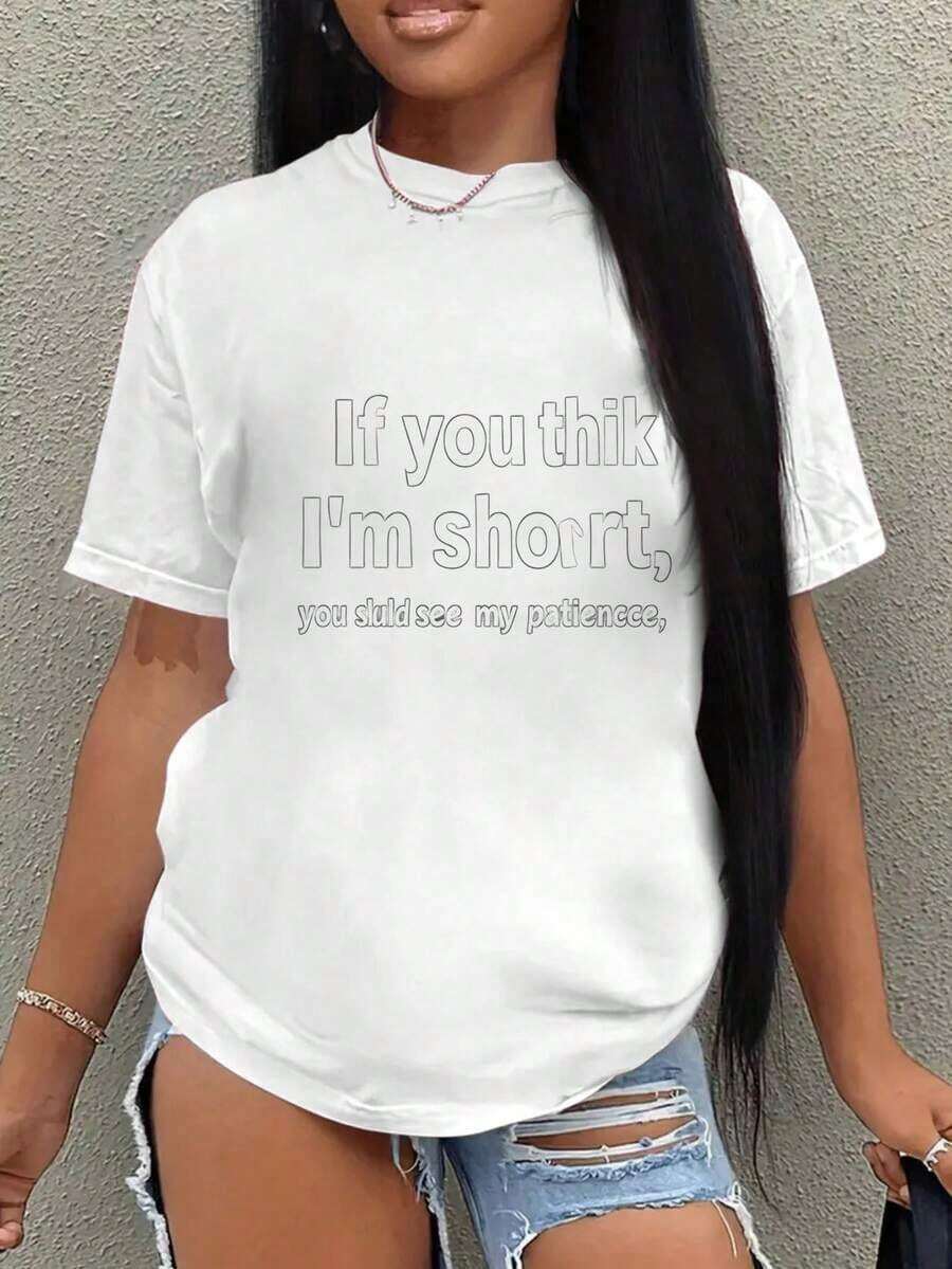 Women's Sets: Elegant Printed T-Shirt - Versatile, Easy To Maintain And Comfortable, Casual Women's T-Shirt For All Seasons. - 白色 - 查看 1