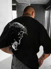 Zrgoth Men's Short Sleeve T-Shirt With Minimalist Dark Portrait Graphic Print, Casual And Versatile Design By K-GLORY JAVN - Mint Green - View 6