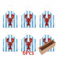 1pc, Home Decor, Lobster Pattern Print Apron, Sleeveless, Neck Strap Design, Suitable For Cooking, Baking And Entertainment, Perfect For Home Dining, Parties, Outdoor BBQ Parties, Baking Apron|Bright Apron|Polyester Apron|Print Apron - Multicolor - View 12