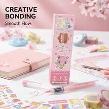 Pulpen Lem Cair Ujung Lembut Langsung, Lem Cepat Kering untuk Scrapbook Buatan Tangan, Lem Titik Berwarna Kreatif untuk Pelajar, Pengeluaran Cairan Presisi Langsung, Buka Tutup dan Oleskan Tanpa Menekan, Aliran Halus dan Stabil Tanpa Tembus Kertas, Ujung Lembut Halus, Mudah Beralih Antar Garis Halus, Memenuhi Beragam Kebutuhan Perekat, Solusi Sekali Usap untuk Seni dan Kerajinan - MultiWarna - View 3