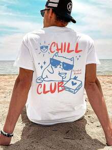 Herren-T-Shirt mit Grafikprint, sommerliche Strandbekleidung, locker geschnittenes Kurzarm-T-Shirt - Blanco - Übersicht 10