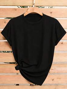 Women's Short-Sleeved T-Shirt With Round Neck, Featuring A Print Commemorating The 250th Anniversary Of 1776, Machine Washable, Spring/Summer T-Shirt, Fun Design, Comfortable Fit, Commemorative T-Shirt For The 250th Anniversary Of The United States. - 黑色 - 查看 3