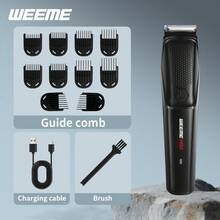 WEEME Men's Beard Trimmer, Professional Men's Hair Clipper Electric Shaver T-Blade Edger Cordless Rechargeable Beard Grooming Kit - Black - View 3