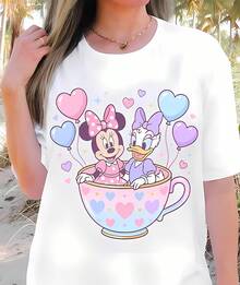 2-Sided Disney Minnie And Daisy Best Friends Retro Shirt, Disney Girls Tee, Disney Besties Tee, Disney Womens Shirt, Disneyland 2026 Tee - White - View 1