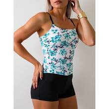 Nuevo traje de baño de dos piezas para mujer, sexy, conservador, tankini adelgazante para vacaciones y natación deportiva. - Color de la imagen - Ver 5