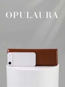OpulAura 1件装酒红色简约优雅方形晚宴手拿包，纤薄长方形女士手提包，适合情人节、派对、约会，可用作单肩包、斜挎包、零钱包、婚礼配饰 - 酒紅色 - 查看 3