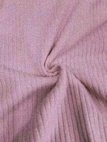 Elegante camiseta de punto de cuello redondo, top de punto minimalista de moda, otoño/invierno - Rosa 2 - Ver 4