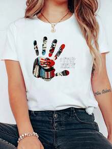 Women's White T-Shirt - Parking Lot Theme Print, High Quality, Casual, Short Sleeve, Round Neck, Classic And Comfortable Fit, Recommended For Everyday Wear Or As A Gift. - 白色 - 查看 7