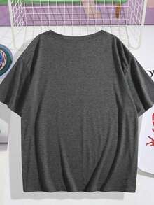 [National Shipping] Camiseta de Verano para Mujer con Estampado Gráfico, Cuello Redondo, Manga Corta, Casual, Talla Grande, Cómoda y Holgada, Moderna para Uso Diario, Adecuada para Vestimenta Casual y Sencilla. tops de mujer camisetas - Estilo - Ver 2