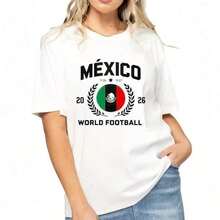 Short-Sleeved T-Shirt With The Design Of The Mexico 2026 Football Supporters' Badge - White - View 1