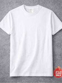 Camiseta Casual de Manga Corta para Mujer, Edición Limitada, Paquete de 1 Pieza,% Algodón Resistente - Cuello redondo cómodo, camiseta suave y bonita, Algodón Ligero. - Blanco - Ver 3