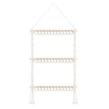 Bohemian Handmade Woven Headband Hanging Rack, Bow Clip Hair Accessory Storage Rack And Hooks, Suitable For Wall Decor, Girls Room Decoration - Apricot + Silver - View 14