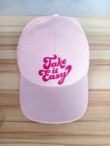 1 Mũ lưỡi trai in chữ "Take It Easy", kiểu dáng thời trang đường phố, mũ chống nắng có thể điều chỉnh, thích hợp cho sử dụng hàng ngày và phong cách đường phố. - Nhiều màu - Xem 18