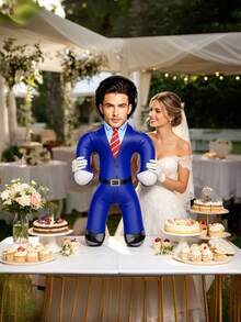 1pc Personalized Groom Inflatable Blow Mold Prop, Customized Inflatable Product Suitable For Bachelor Party And Bachelorette Party, Unique Wedding Gift Idea For Bride-To-Be - Multicolor 3 - View 3