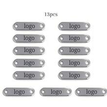 1/5/13pcs Customized Stainless Steel Blank Tag Plate, Sewing Craft Punched Nameplate For Metalware, Garment Sewing Label Accessories, Engraved - Multicolor - View 9