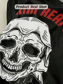 Camiseta de manga corta con cuello redondo suave y casual para mujer de verano |   LA SIERNA, CABEZA DE CALAVERA OSCURA, Capucha, Esqueleto | Tops para salir, Estilo callejero europeo y americano, Casual deportivo, Estilo unisex, Estilo casual urbano, Tops bonitos, Generación Z, Curvas, Ropa Y2K, Camisetas divertidas, Tops de mujer, Conjuntos de vacaciones para mujer, Top lindo, Camiseta gráfica, Conjuntos de primavera, Camisetas holgadas, Ropa urbana retro, Estilo de los 90, Estilo de los 2000, Subcultura, Top negro, Tops blancos, Conjunto de fiesta de los 90. - Negro - Ver 3