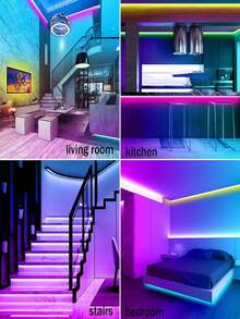 1pc 44-Key Bluetooth Black Disk Light Strip, Smart APP Control Adjustable Multi-Color, Suitable For Home Furniture Decoration, Game Room, Kitchen, TV Backlight, Bedroom, LED Decor Lighting For Holiday Party - White - View 10