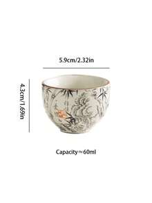 1/2/4/6pcs Ceramic Tea Cups, Vintage Household & Guest Tea Cups, Kung Fu Tea Cups, Black Tea Cups, Water Cups, Espresso Cups, Gift Cups, Suitable For Daily Use, Gatherings, Parties - Multicolor - View 10