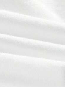 Parte superior con tubo de color negro sólido con lazo en la cintura y dobladillo con flecos, uso diario casual para mujer - Blanco - Ver 4