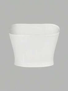 Set de 3 tops cortos ajustados de unicolor minimalista para mujer, apropiados para el verano - Multicolor 7 - Ver 4