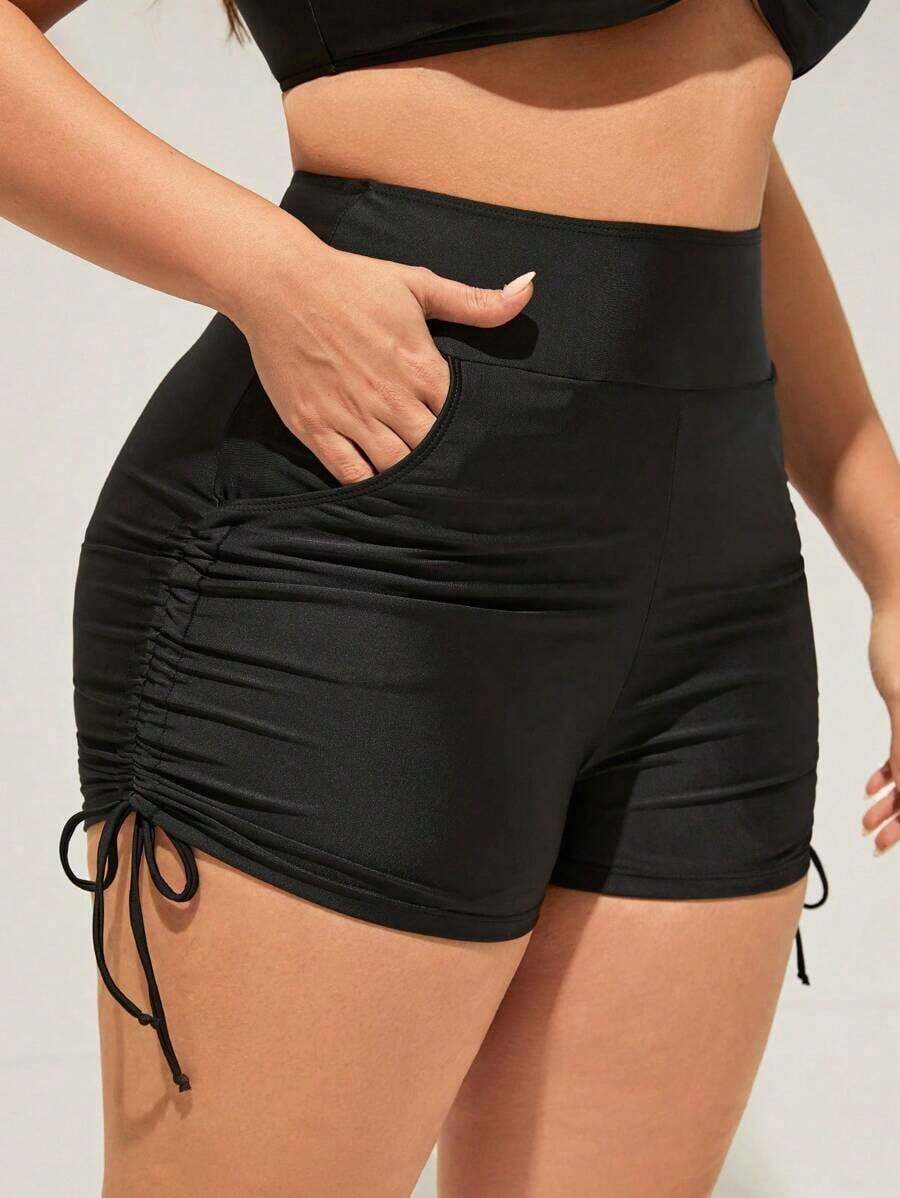 Swim Talla grande Bottom de bikini con cordón lateral - Negro - Ver 1
