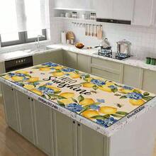 1pc Dish Drying Mat, Coffee Machine Pad, Lemon & Blue Floral Pattern Absorbent Draining Mat, Suitable For Dining Table, Cafe, Multi-Purpose Drainage Pad, Home Gift, Tabletop Decor - XYLSD-388 - View 8