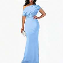 2026 Spring/Summer Women's Elegant Sleeveless Off-Shoulder Tight-Fitting Long Formal Party Dress Dresses For Women Summer Dresses For Women Vacation Outfits Women - trắng - Xem 3
