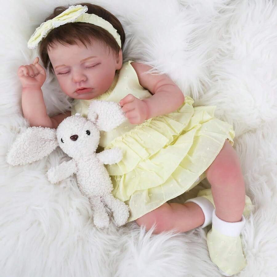 Muñeco Renacido de 20 Pulgadas con Pintura de Alta Calidad en Todo el Cuerpo, Extremidades de Vinilo Suave y Cuerpo de Tela, Cabeza y Extremidades Articuladas, Incluye Ropa y Pañal – Bebé Hiperrealista, Regalo Perfecto para Niñas y Coleccionistas - por defecto - Ver 1