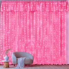 1pc Fairy Tale LED Curtain String Lights, Battery Powered, Holiday Atmosphere LED Lights (Warm/White/Pink), Multiple Lighting Modes, Suitable For Christmas, Parties, Gatherings, Wall Decor - Battery Box Curtain Light String - View 23