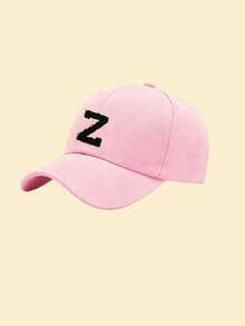 1 pieza Gorra de béisbol con parche de 26 letras de terciopelo, gorra de papá casual ajustable adecuada para vacaciones, calle, festival, viaje y uso diario - Rosa - Ver 34
