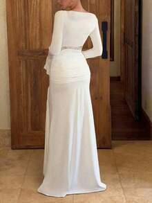 Women's Long Dress - 白色 - 查看 2