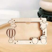 Elegant Wooden DIY Decorative Photo Frame, Blank Design For Personalization, Suitable For Home Decor With Memo Board Style - A - View 5
