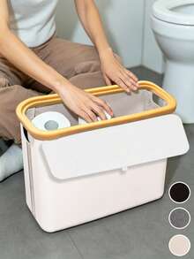 1pc Toilet Paper Basket - Toilet Paper Storage Basket - Ultimate Bathroom Storage Basket. Storage Basket, Toilet Paper Storage Basket, Bathroom Accessory Storage Rack - Toilet Paper Holder, Enclosed Toilet Paper Storage Container - Multicolor - View 13