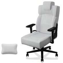 BestOffice PC Gaming Chair Ergonomic Office Chair Desk Chair With Lumbar Support Flip Up Arms Headrest PU Leather Executive High Back Computer Chair For Adults Women Men - White PU + PU1 - View 1